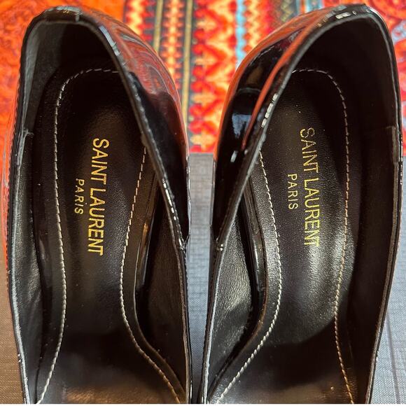YSL - Opyum Heel Pumps - Black Patient Leather - Size US 10  EU 40 - Picture 5 of 16
